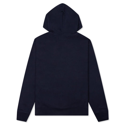 Basic Applique Hoodie - Navy
