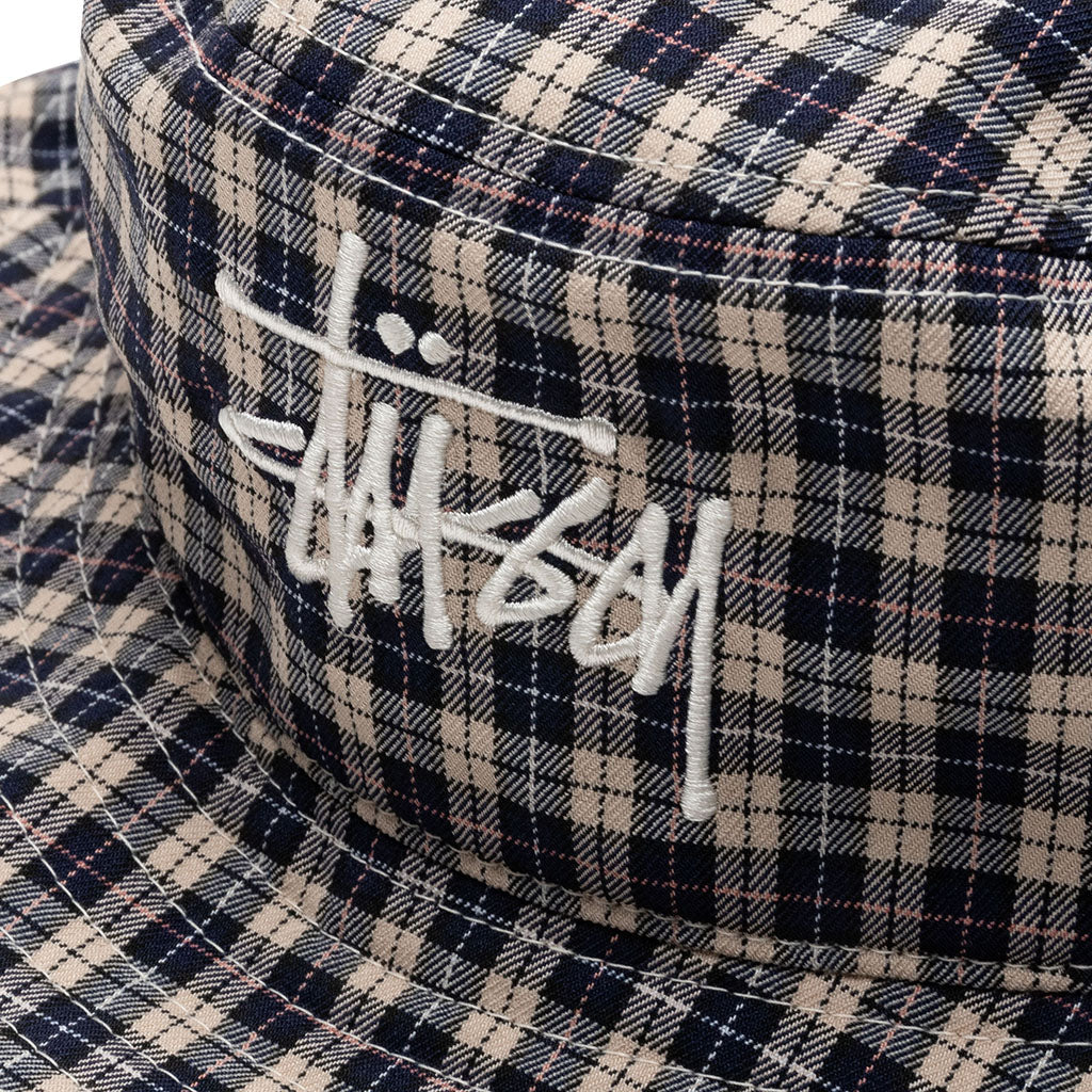 Basic Plaid Bucket Hat - Off White