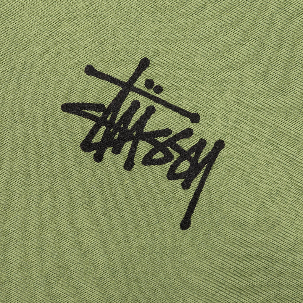 Basic Stussy Zip Hoodie - Moss