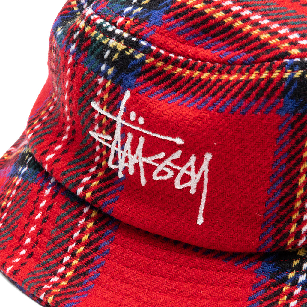 Big Logo Plaid Bucket Hat - Red