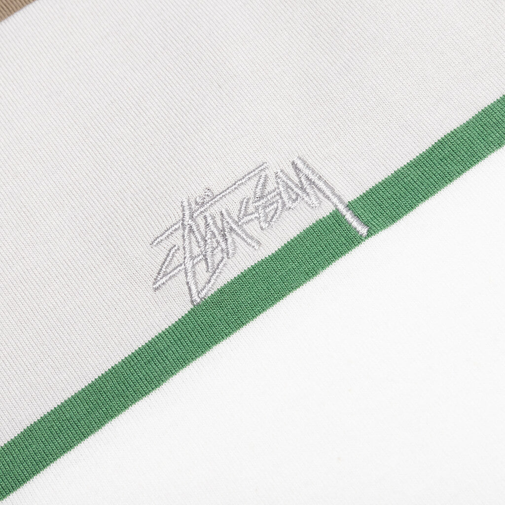 Bold Stripe L/S Crew - Bone