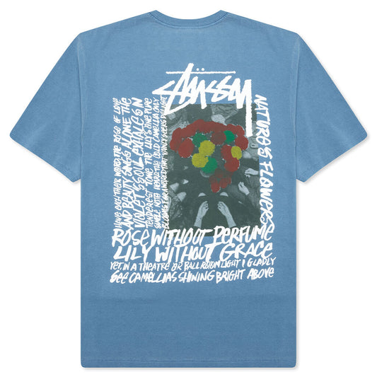 Camellias Pigment Dyed Tee - Blue