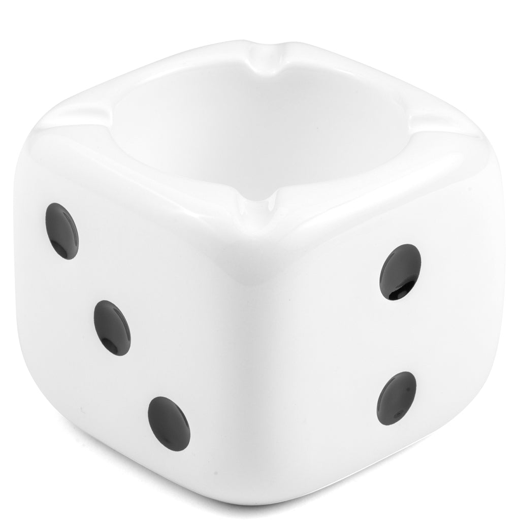 Ceramic Dice Ashtray - White