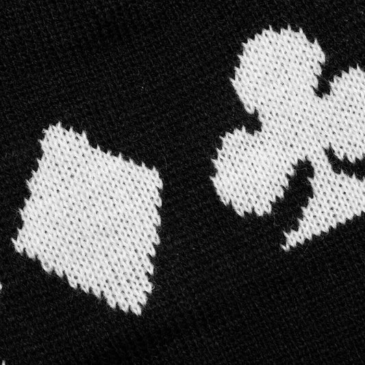 Full Suit Jacquard Cuff Beanie - Black