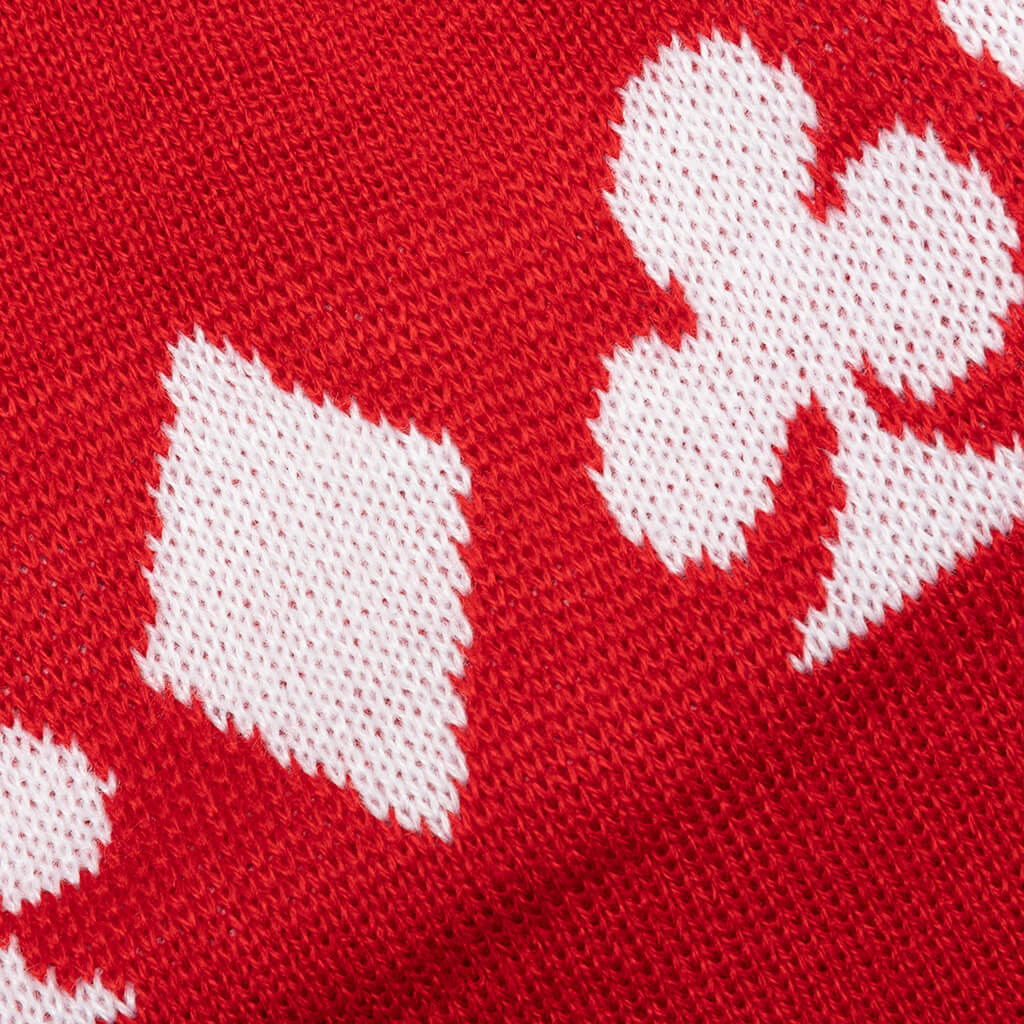 Full Suit Jacquard Cuff Beanie - Red