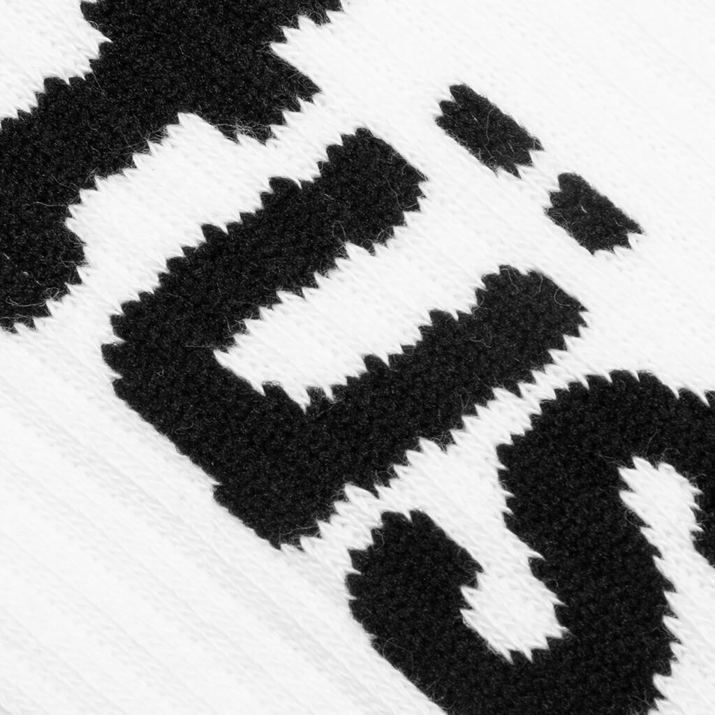 Helvetica Jacquard Crew Socks - White