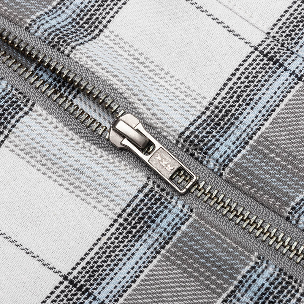 Heritage Plaid Zip L/S Shirt - Grey