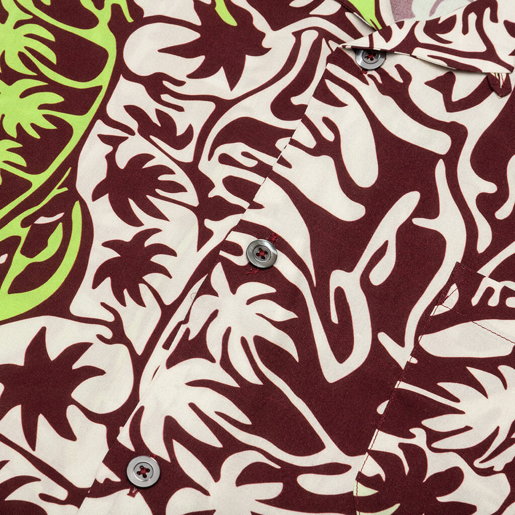 Psychedelic Palm Tree Shirt - Burgundy