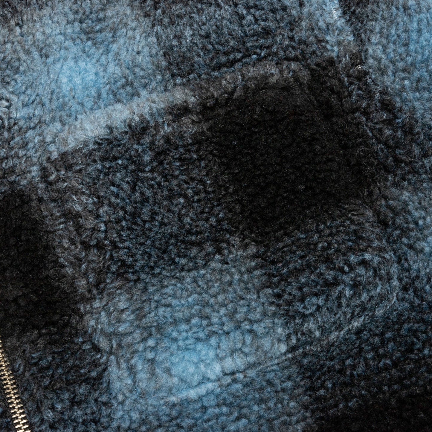 Shadow Plaid Sherpa Zip Shirt - Blue