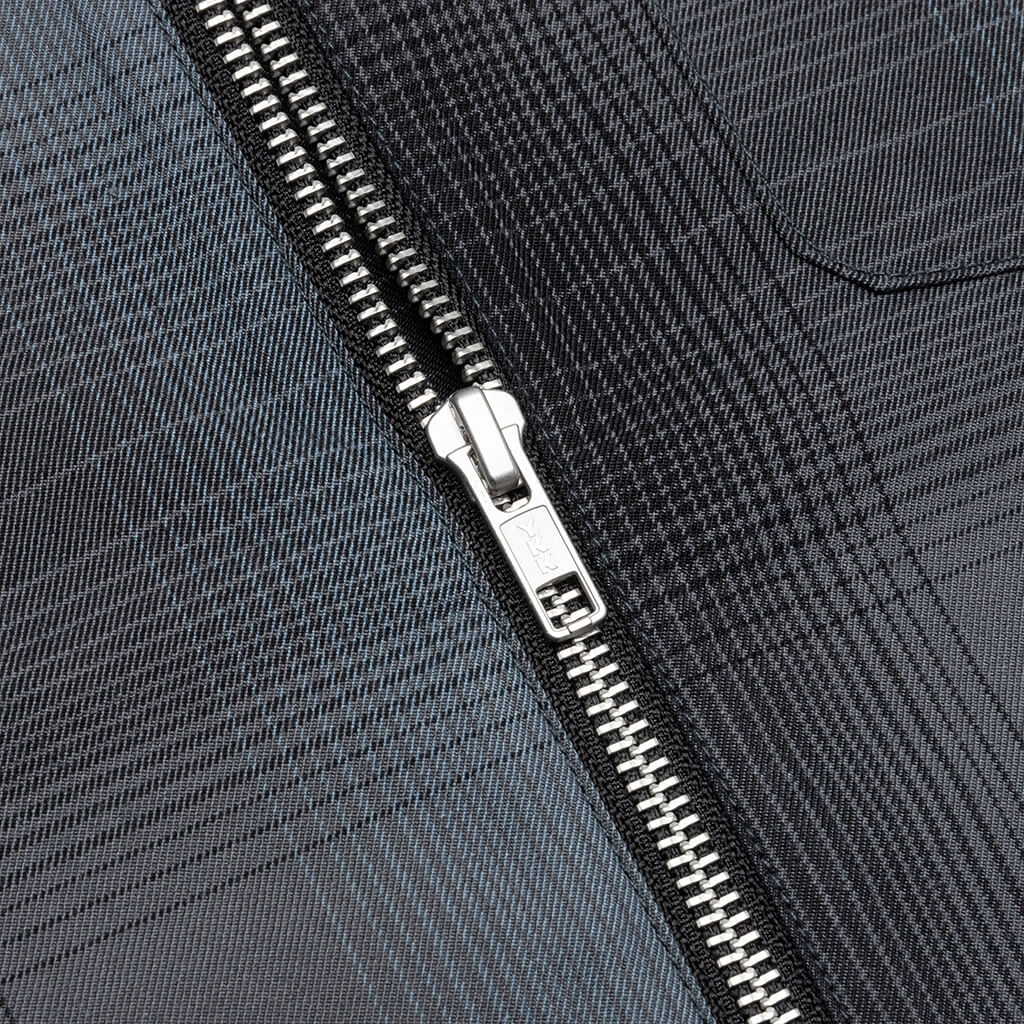 Shadow Plaid Zip Shirt - Charcoal