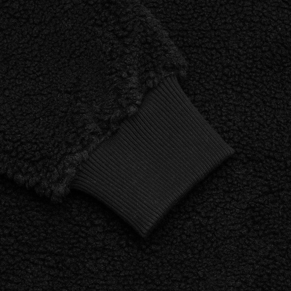 Sherpa Zip Hoodie - Black