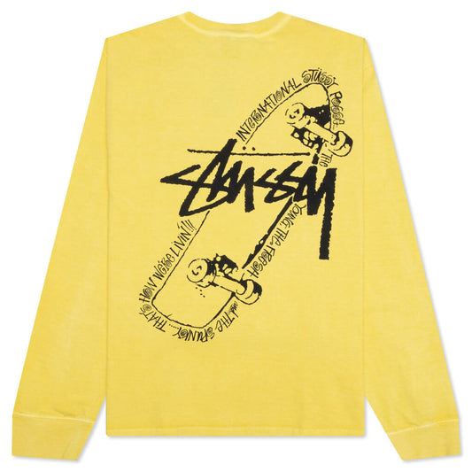 Skate Posse Pigment Dyed L/S Tee - Butter