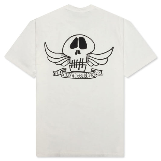 Skull Wings Dyed Tee - Natural