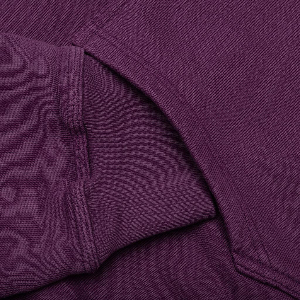 Skull & Bones Pigment Dyed Hoodie - Purple