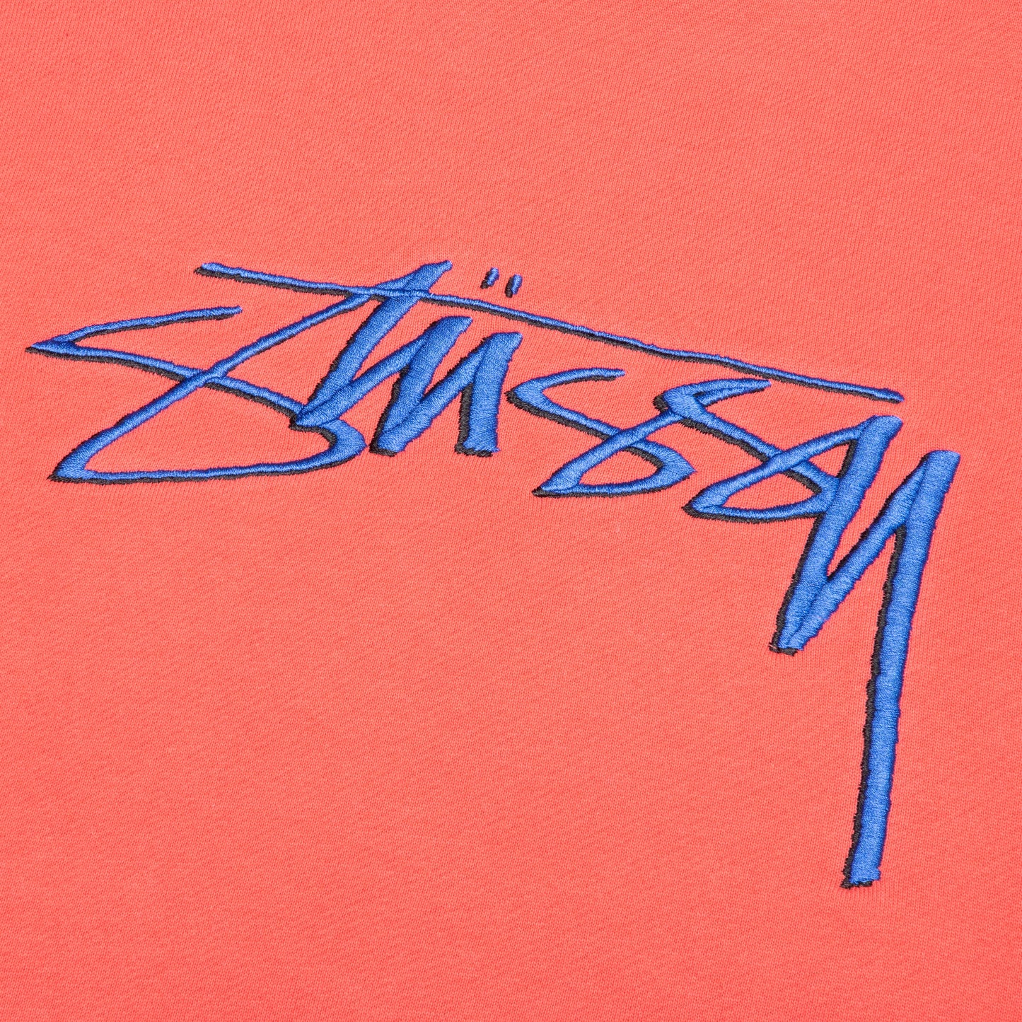 Smooth Stock Embroidered Crew - Pale Red
