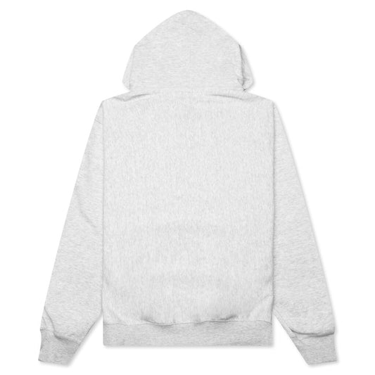 Stock Logo Applique Hoodie - Ash Heather/White