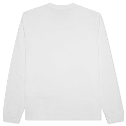 Stock Logo L/S Crew - White