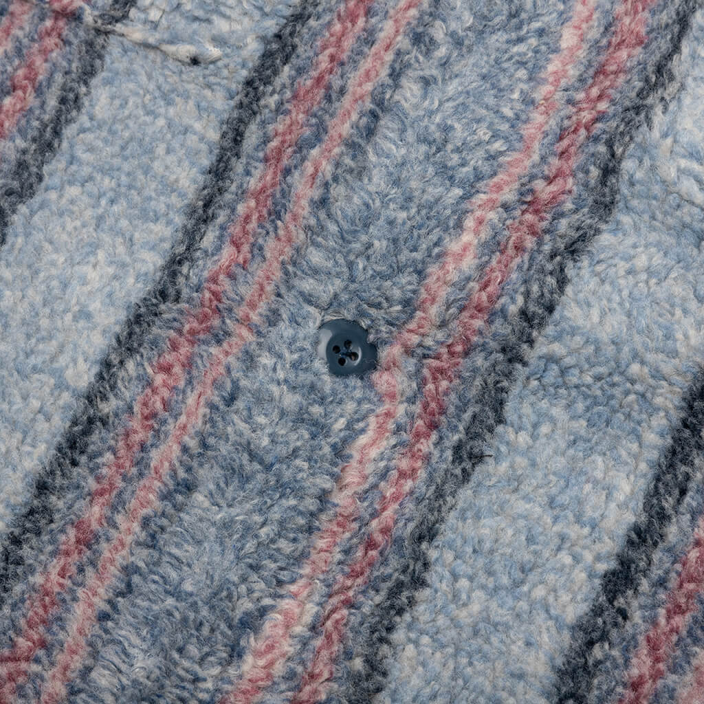 Stripe Sherpa Shirt - Blue