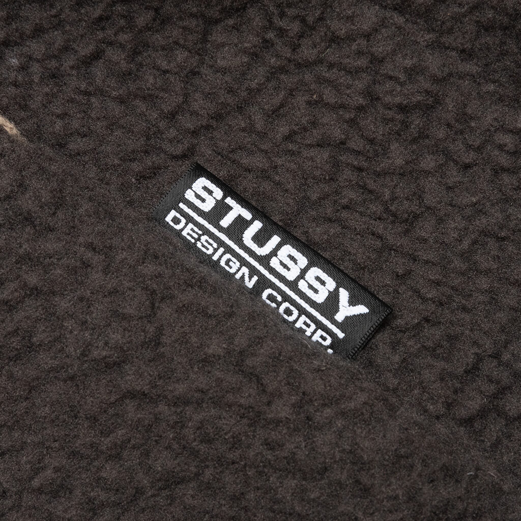 Woodsy Blanket Stitch Fleece - Charcoal