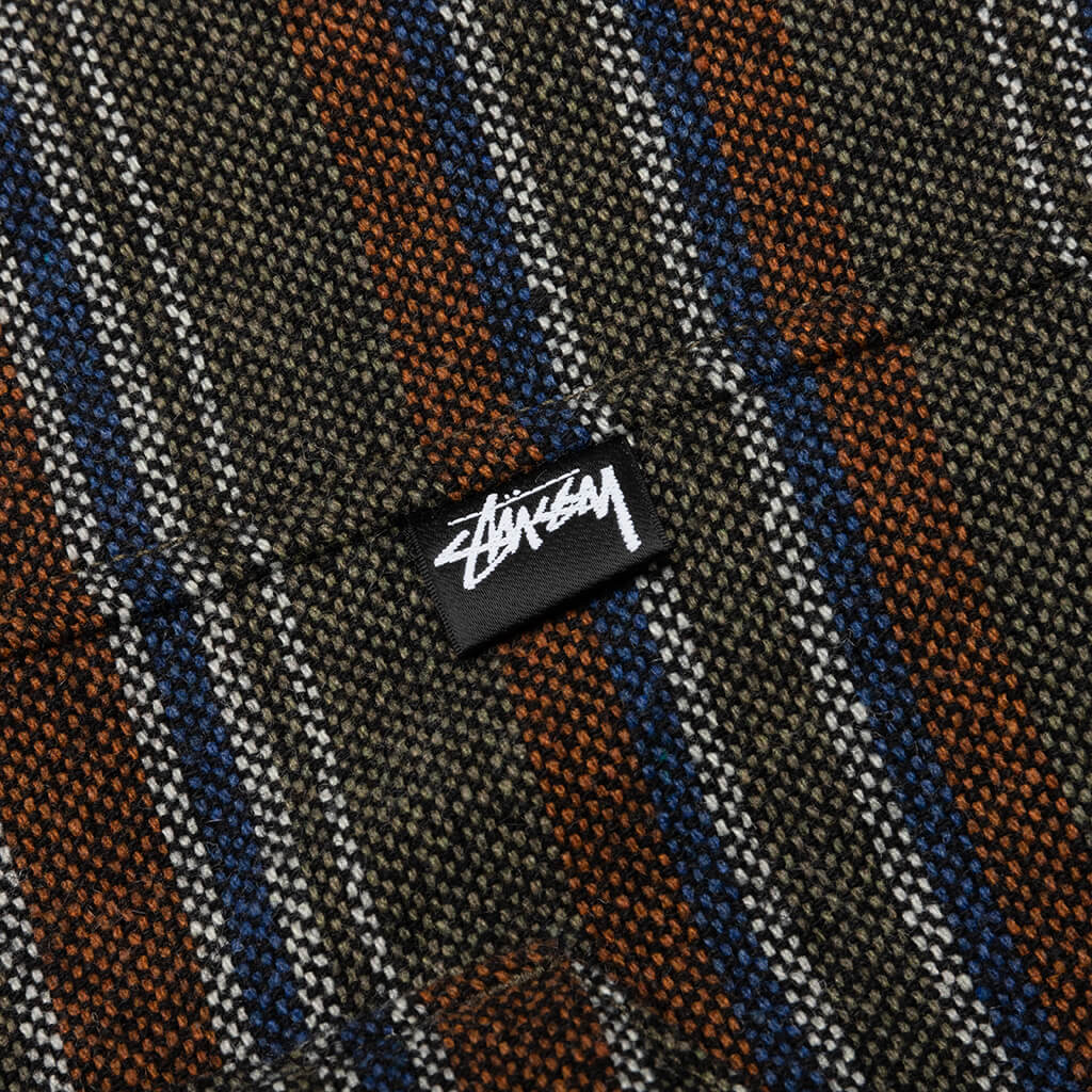 Wool Stripe Work Jacket - Olive