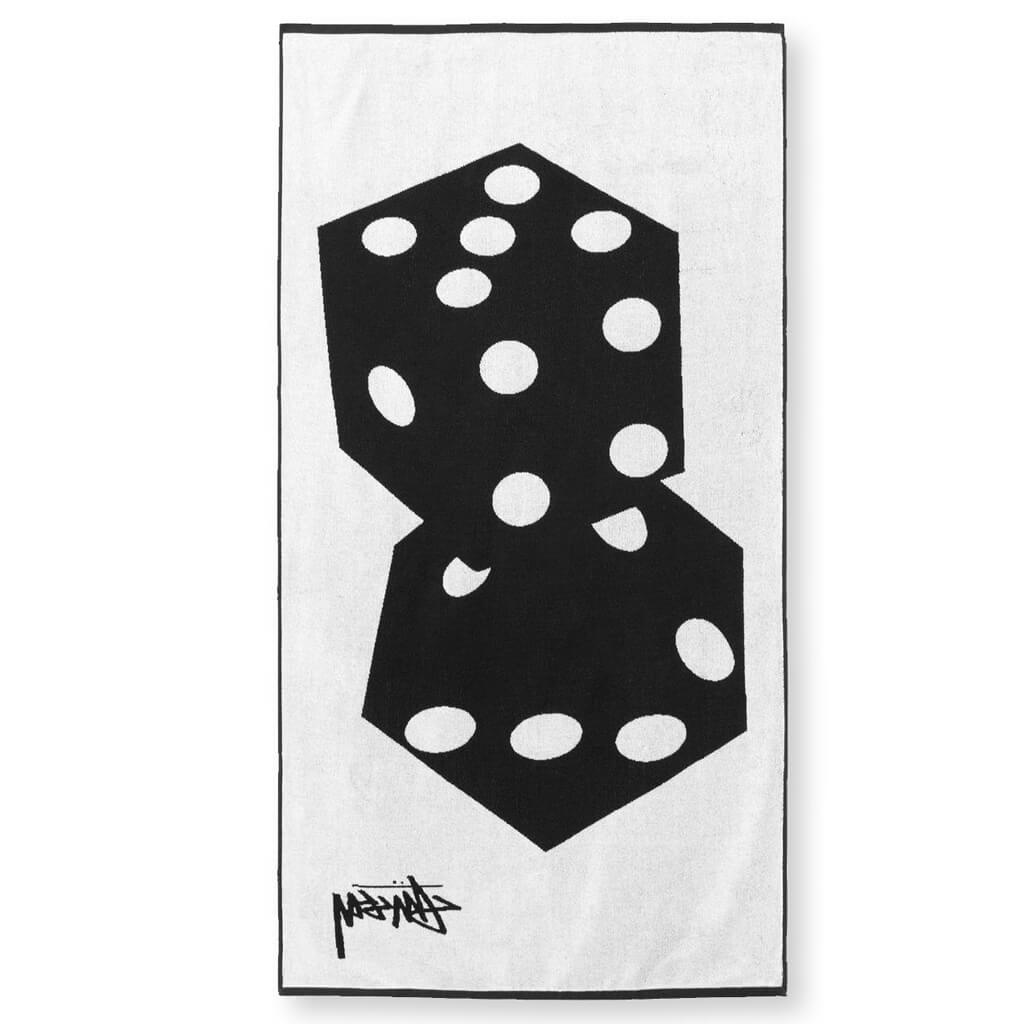 Dice Jacquard Beach Towel - Black