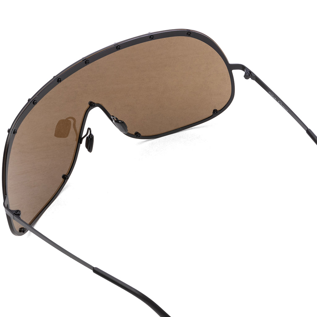 Sunglasses Shield - Black Temple/Brown Lens