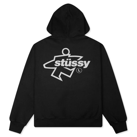 Surf Size Garment Dyed Zip Hood - Faded Black