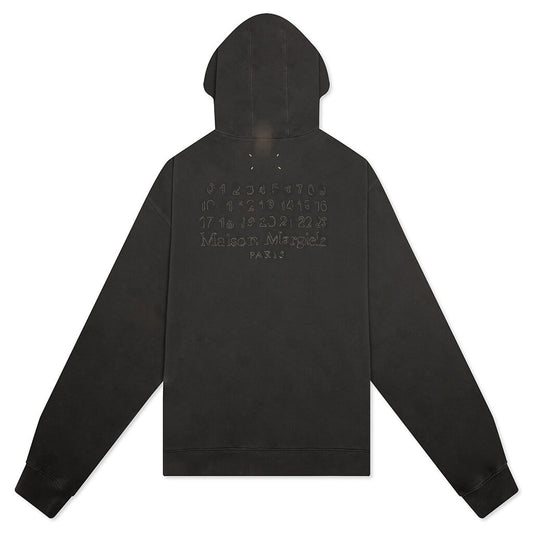 Reverse Applicated Stitch Logo Zipped Hoodie - Charcoal