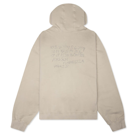 Oversize Zip-Up Sweatshirt - Natural