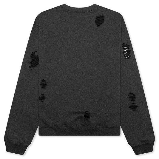 Sweater Printed Logo - Black Melange