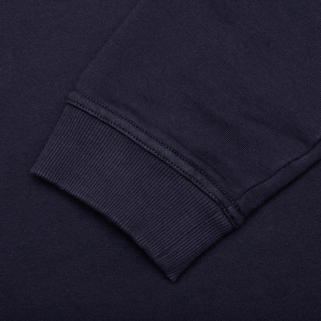 Tonal Upside Down Logo Hoodie - Blue/Tonal Embroidery