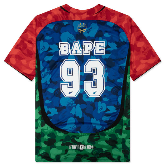 adidas Originals x BAPE Teamgeist Hockey Tee - Blue/Red/Green