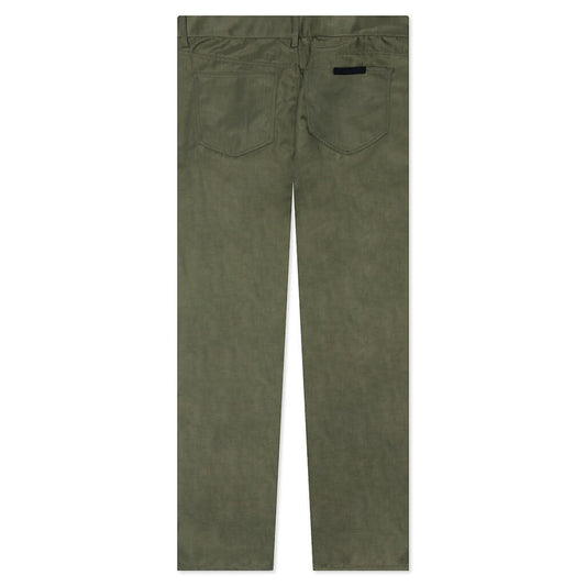 Textured Nylon 5-Pocket Pant - Military