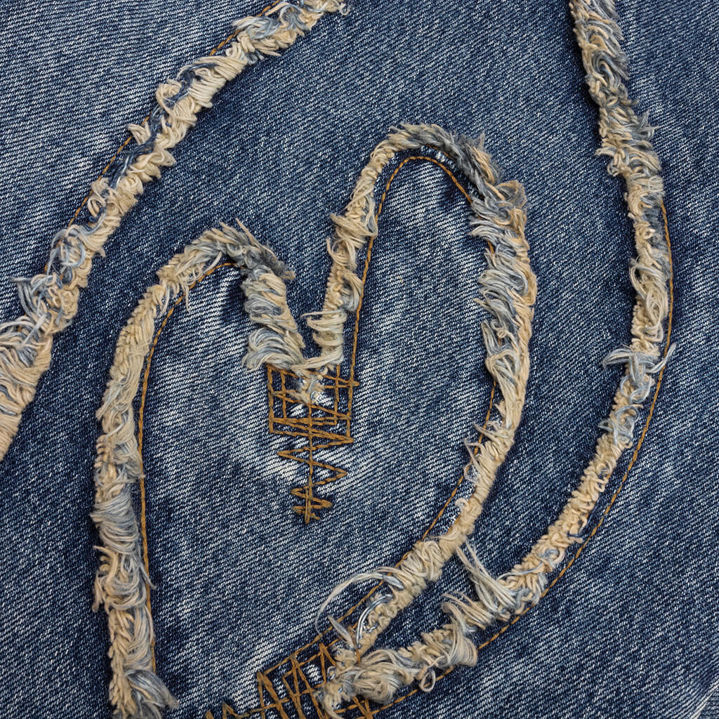 Tribal Denim Pants - Blue