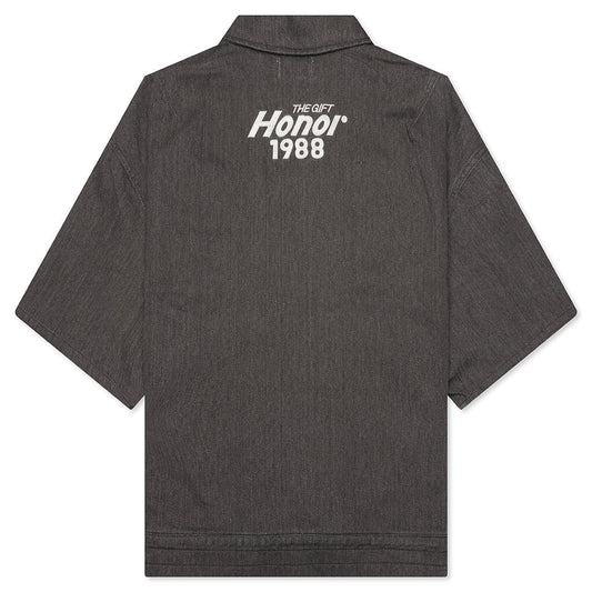 Twill Full Zip Shirt - Black