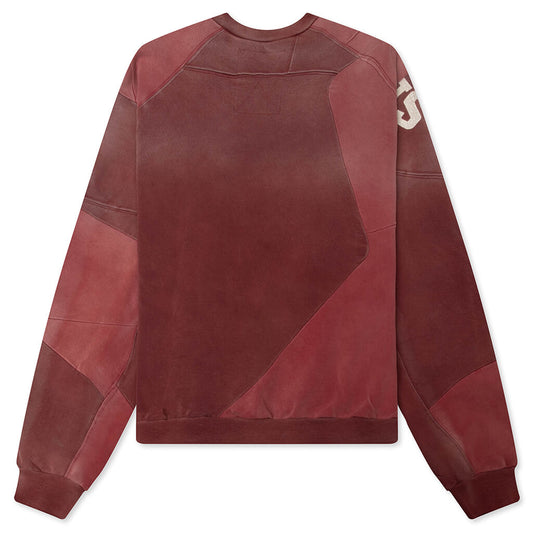 University Patchwork Crewneck - Red