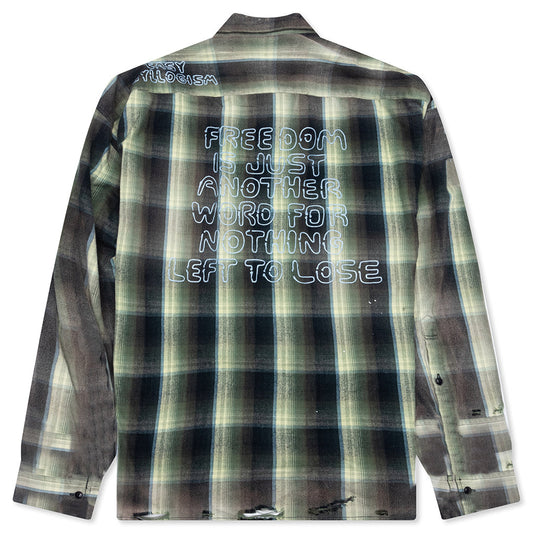 Vintage Like Check L/S Shirt - Green
