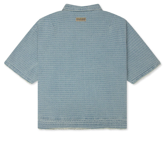 Vintage Indigo Zip Front Short Sleeve - Light Indigo