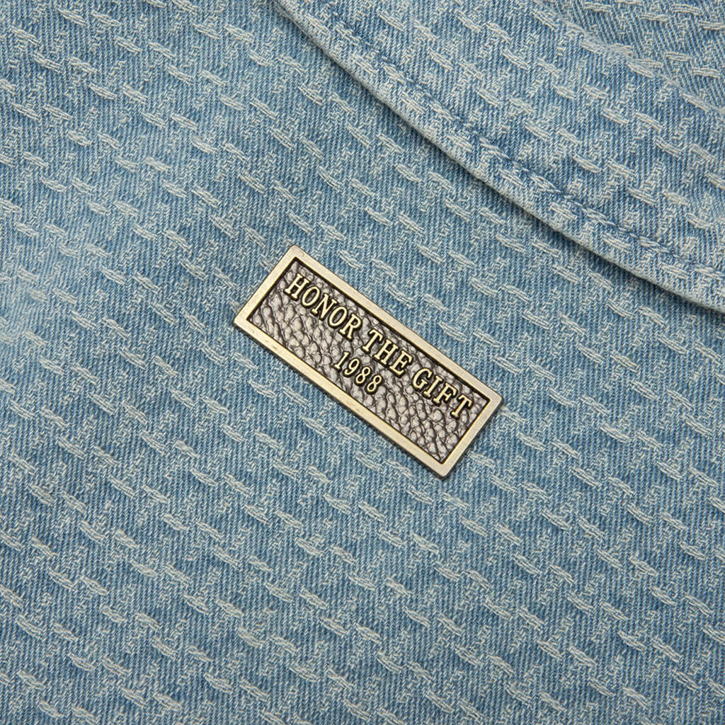 Vintage Indigo Zip Front Short Sleeve - Light Indigo