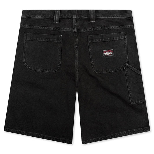 Washed Canvas Work Short - Black