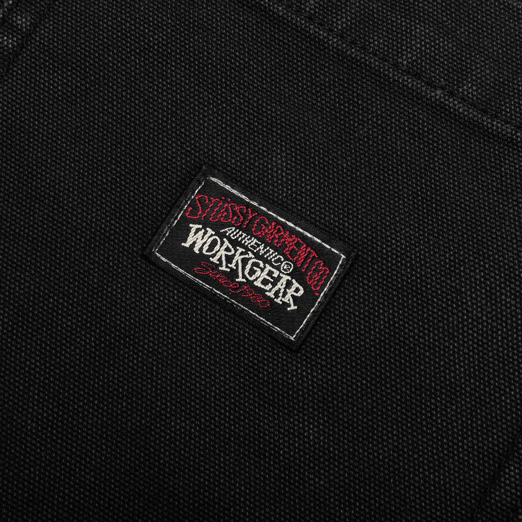 Washed Canvas Work Short - Black