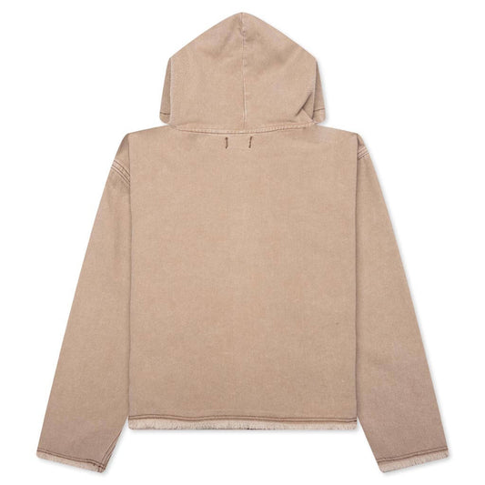 Washed Canvas Zip Hoodie - Tan