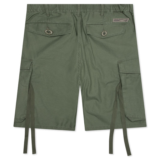 Wide Cargo Short Pants - Olive Drab
