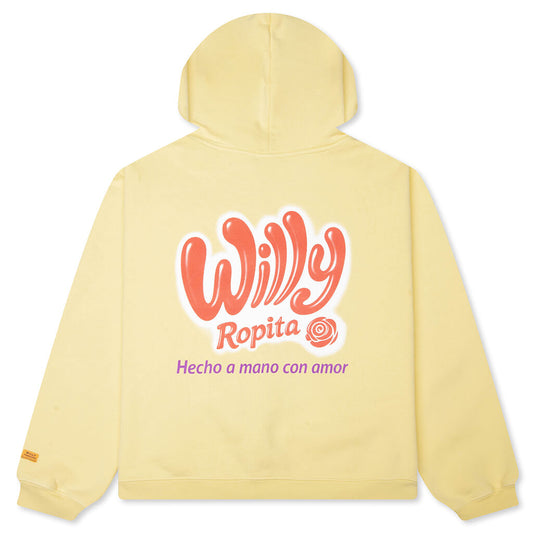 Willy Ropita Shrunken Zip Hoodie - Pale Banana