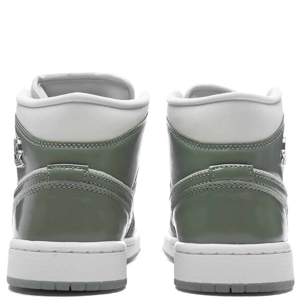 Women's Air Jordan 1 Mid SE - Sea Glass/Oil Green/Metallic Silver