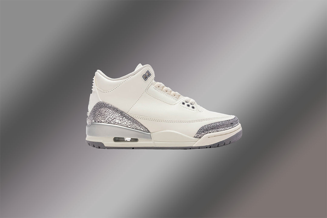 Women's Air Jordan 3 Retro - Sail/Cement Grey/Metallic Silver