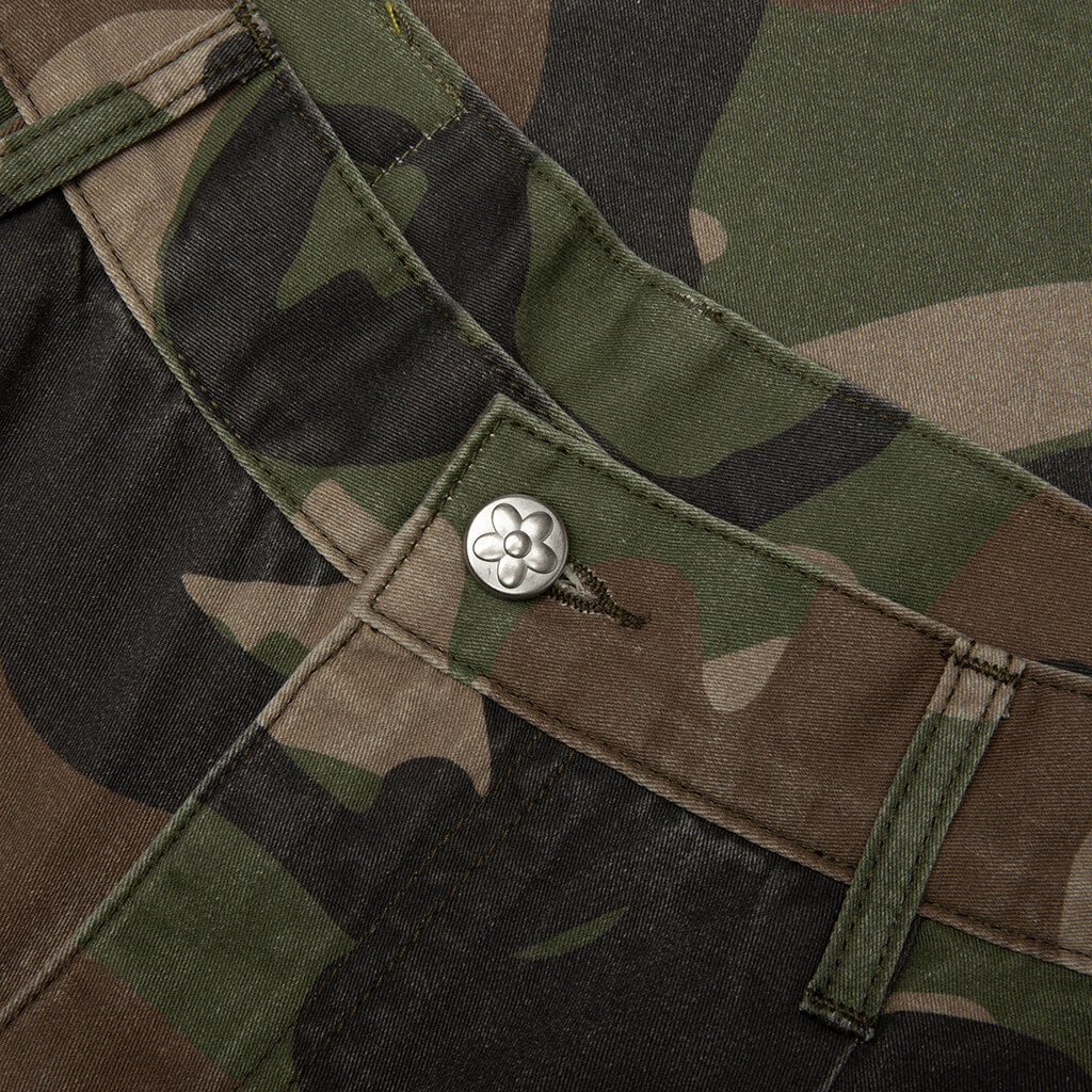 Woodland Camo Shorts - Washed Green