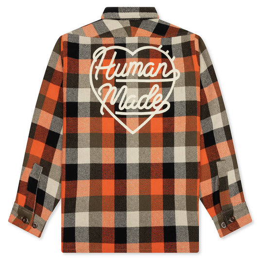 Wool Check Shirt - Orange