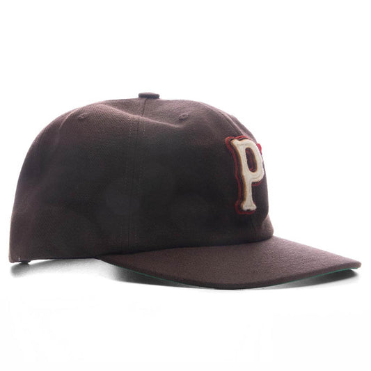 Wool Baseball "P" Hat - Brown
