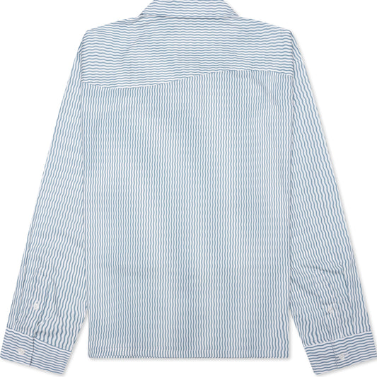 Wordmark Poplin Button-Up - Baby Blue